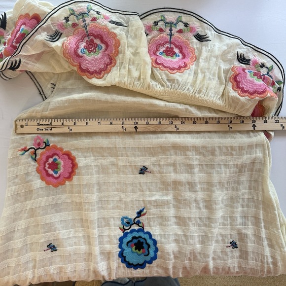 NWT! Anthropologie Plenty by TRACY REESE Cream Floral One Shoulder Maxi Dress XL - Picture 7 of 9